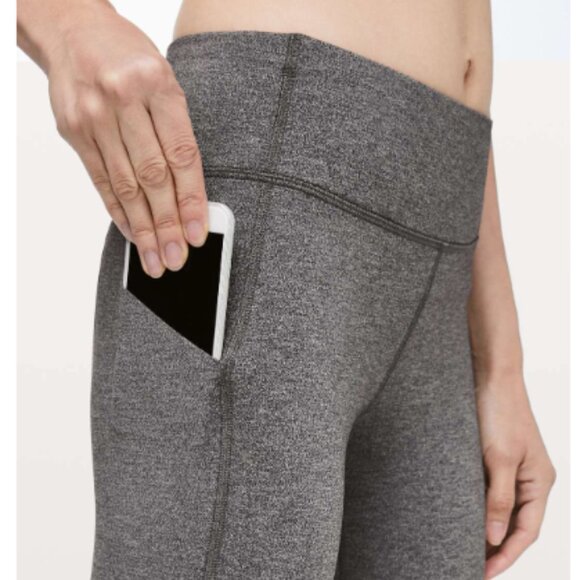 Lululemon Pace Rival Crop 22" Heathered Black size 4 - Picture 4 of 12